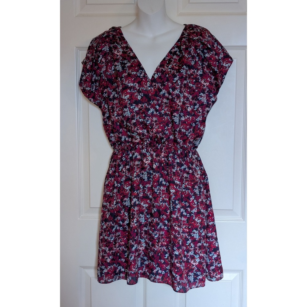 BCBGeneration Women's Floral Fit & Flare Dress Small V-Neck